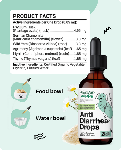 Anti Diarrhea Drops for Dogs - 2 fl.oz. Bottle