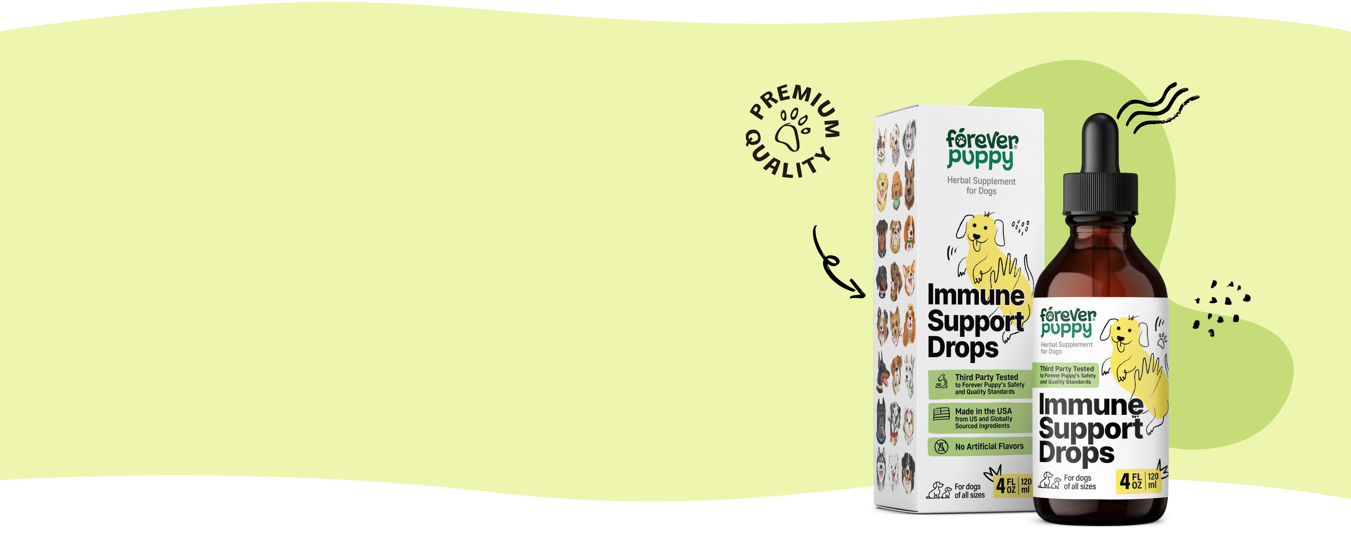 Support your dog's vitality with immune drops