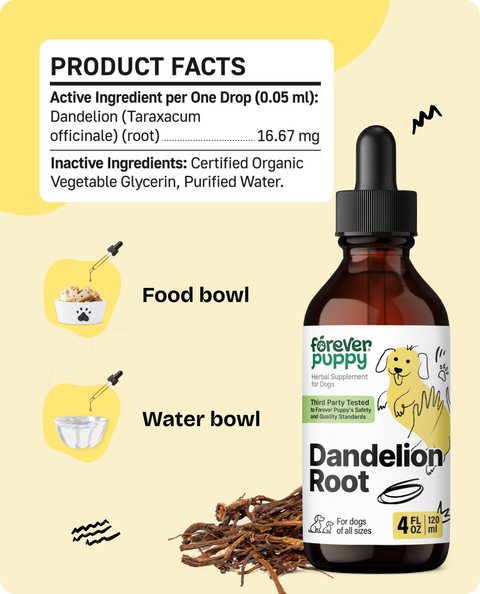 Dandelion Root Drops for Dogs - 4 fl.oz. Bottle