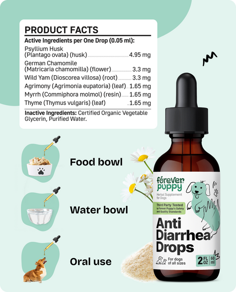 Anti Diarrhea Drops for Dogs - 2 fl.oz. Bottle