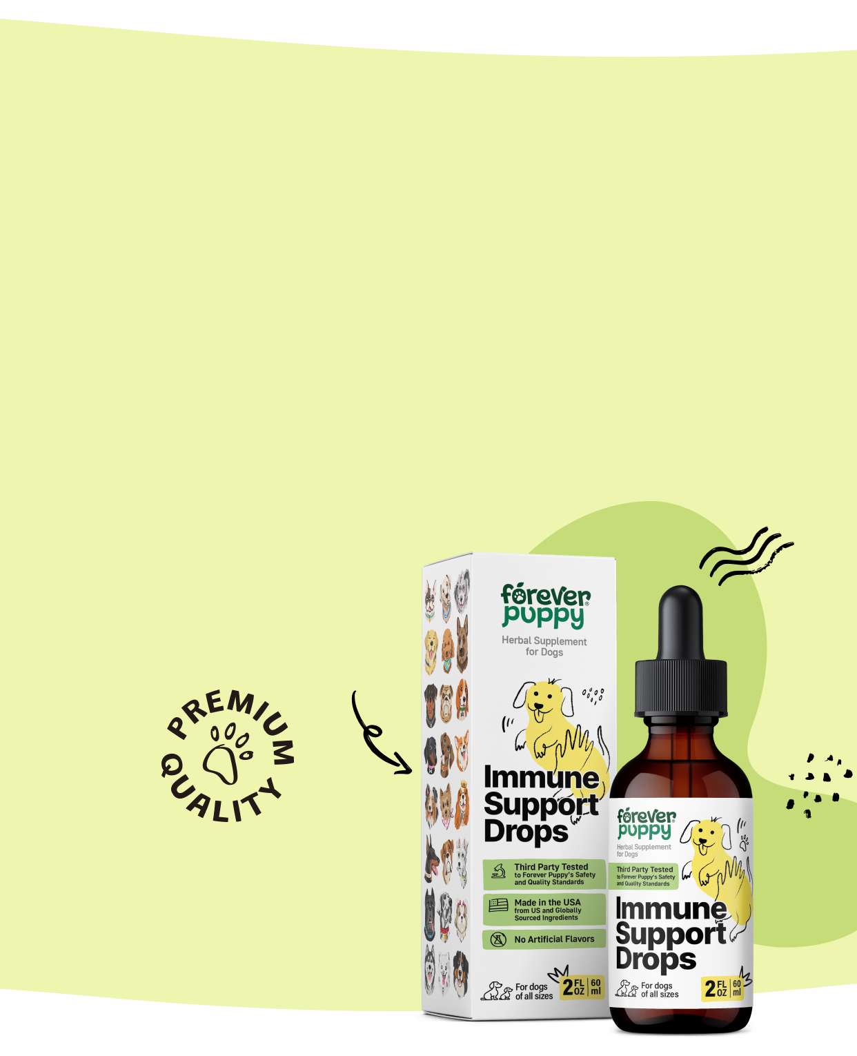 Keep your pup healthy with our immune drops