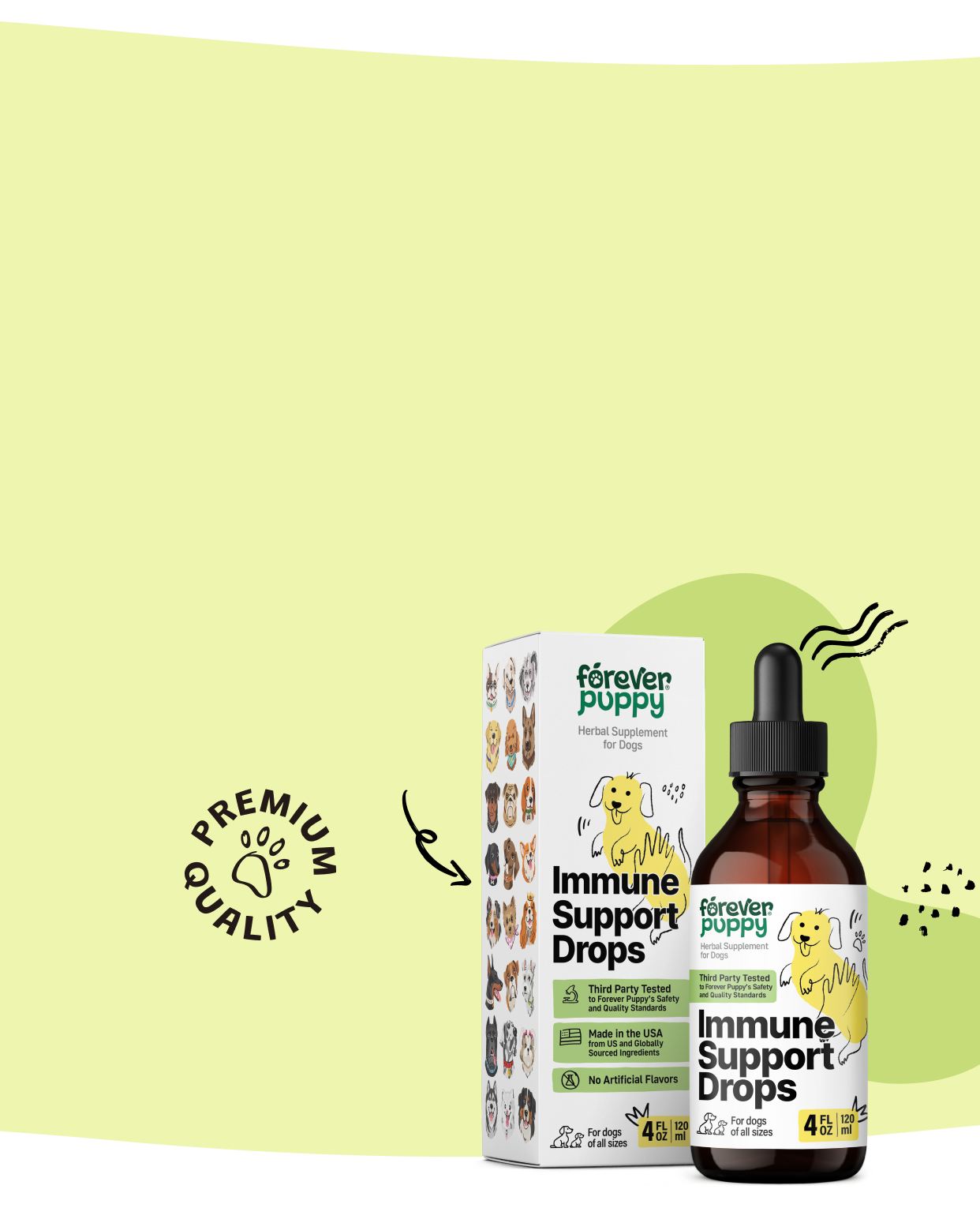 Support your dog's vitality with immune drops
